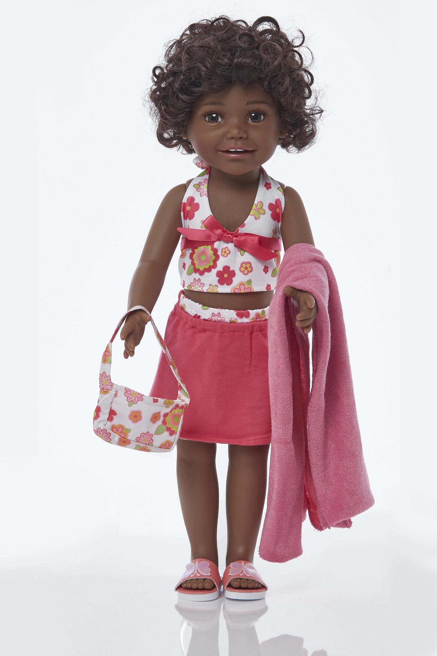 Tankini 6 piece set with pink sliders