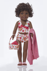 Tankini 6 piece set with pink sliders