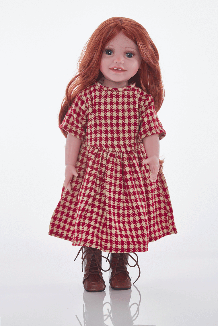 Checked boho dress and boots