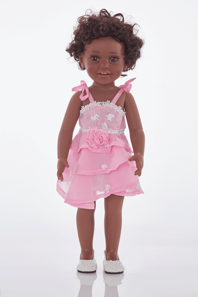 Pink party dress and shoes set