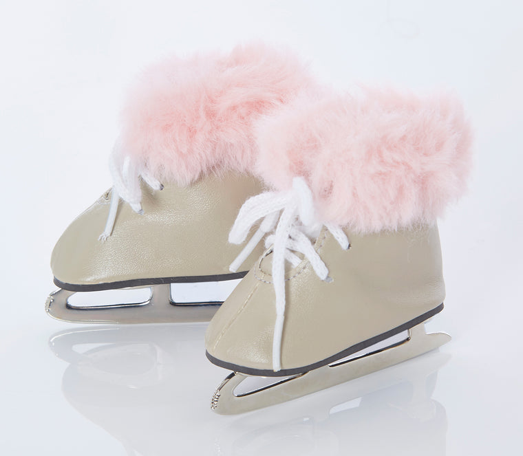Dolls furry ice skates