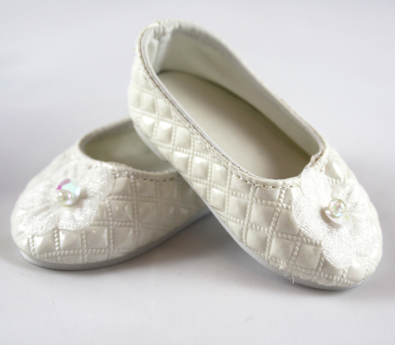 White cushion ballet pumps