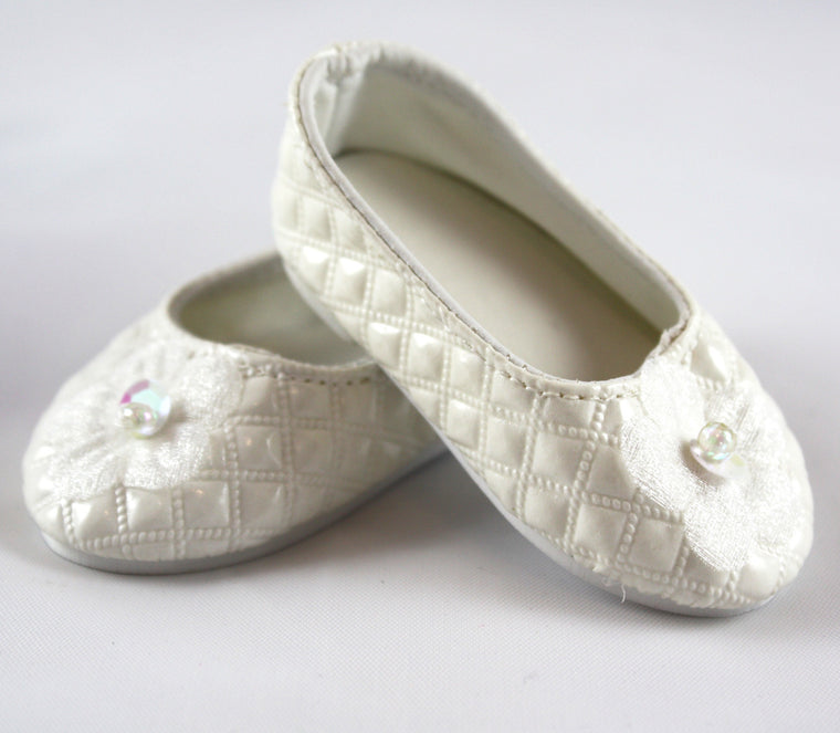 White cushion ballet pumps