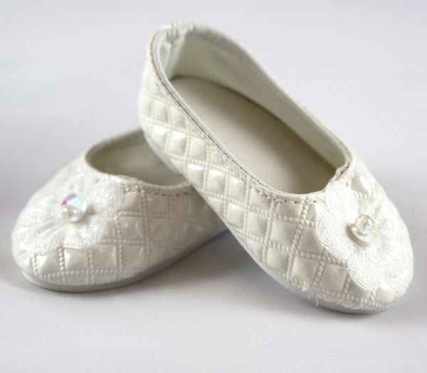 White cushion ballet pumps